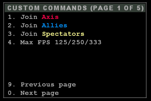 custom command menu