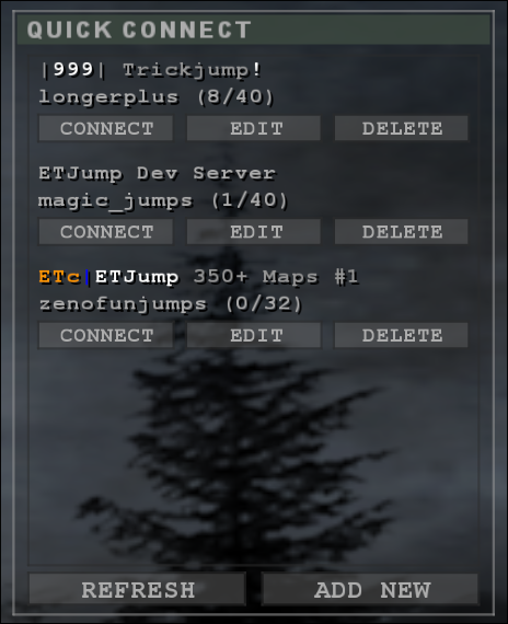 quickconnect menu